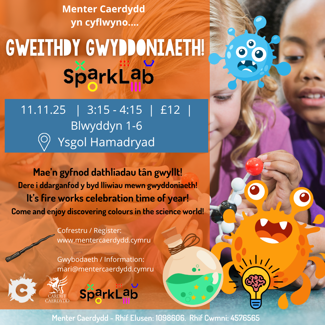 Gweithdy Gwyddoniaeth gyda Sparklab Hamadryad!