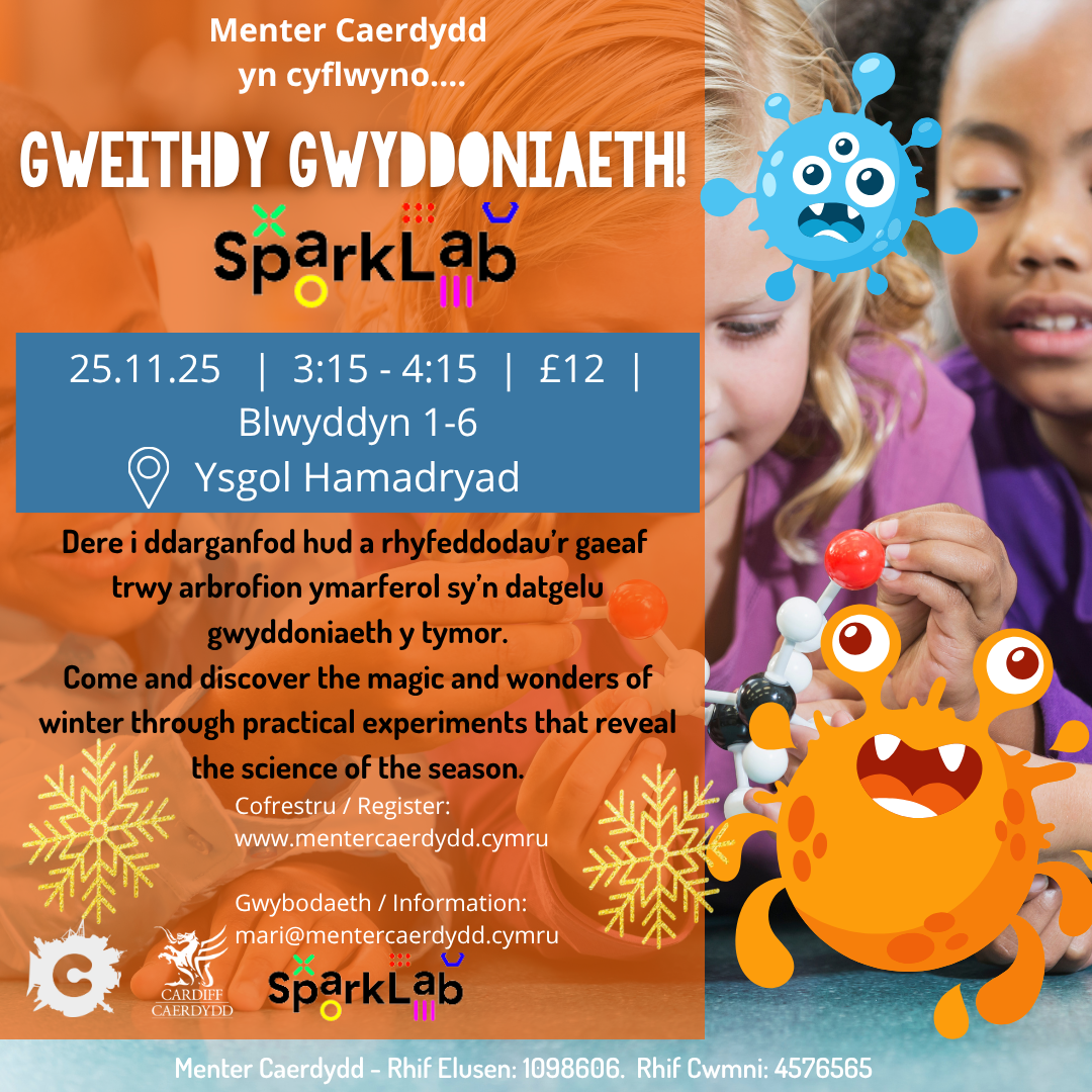 Gweithdy Gwyddoniaeth gyda Sparklab Hamadryad!
