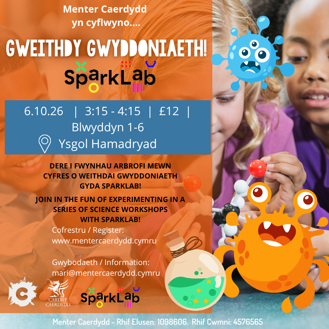 Gweithdy Gwyddoniaeth gyda Sparklab Hamadryad!