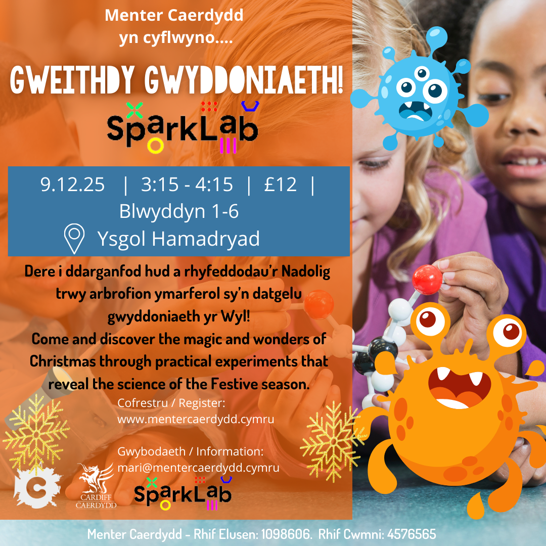 Gweithdy Gwyddoniaeth gyda Sparklab Hamadryad!