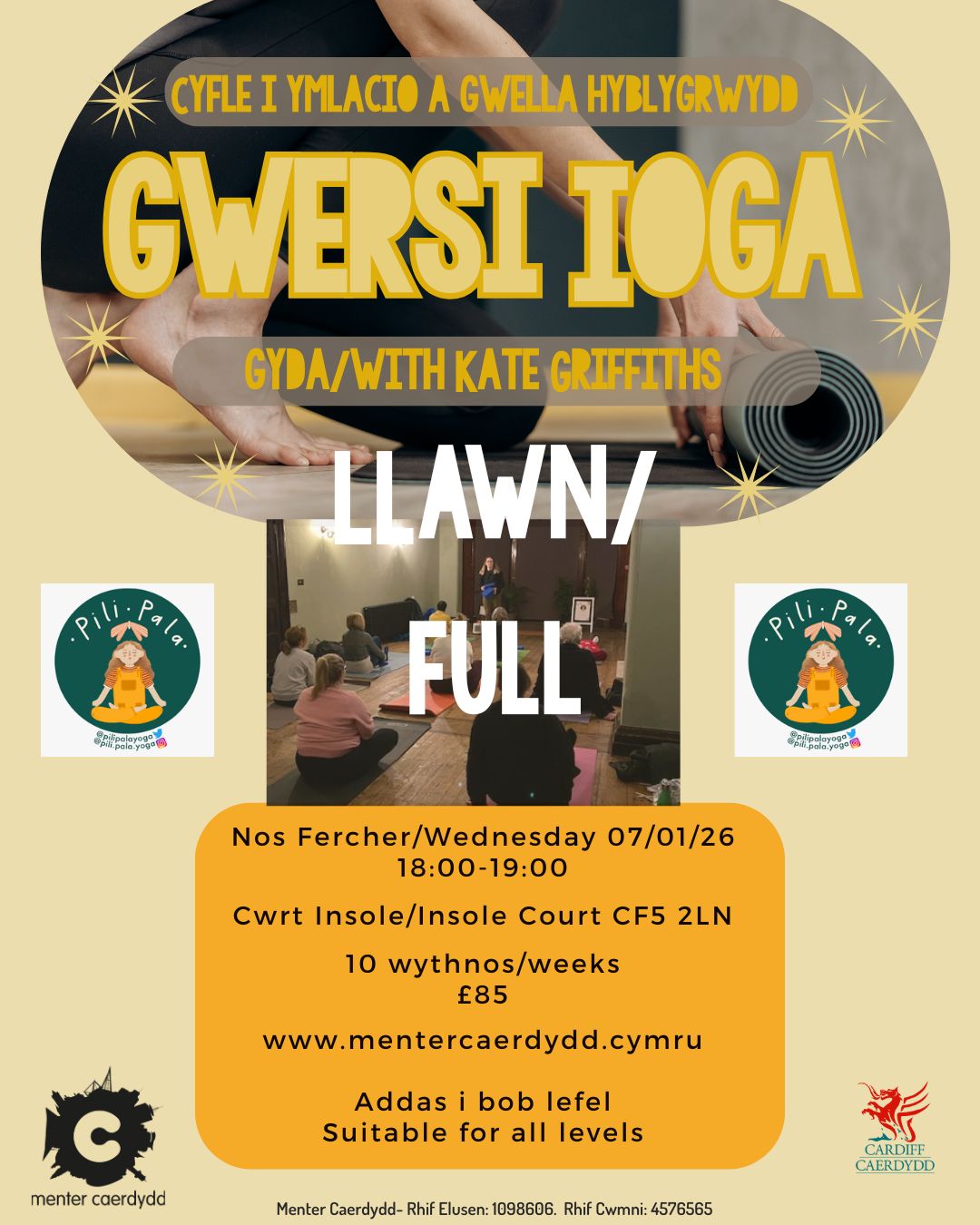 Ioga Gwanwyn 2026 - Llawn