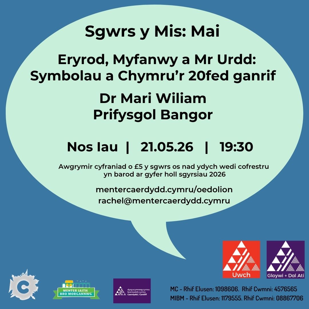 Monthly Zoom Lectures in Welsh (May)