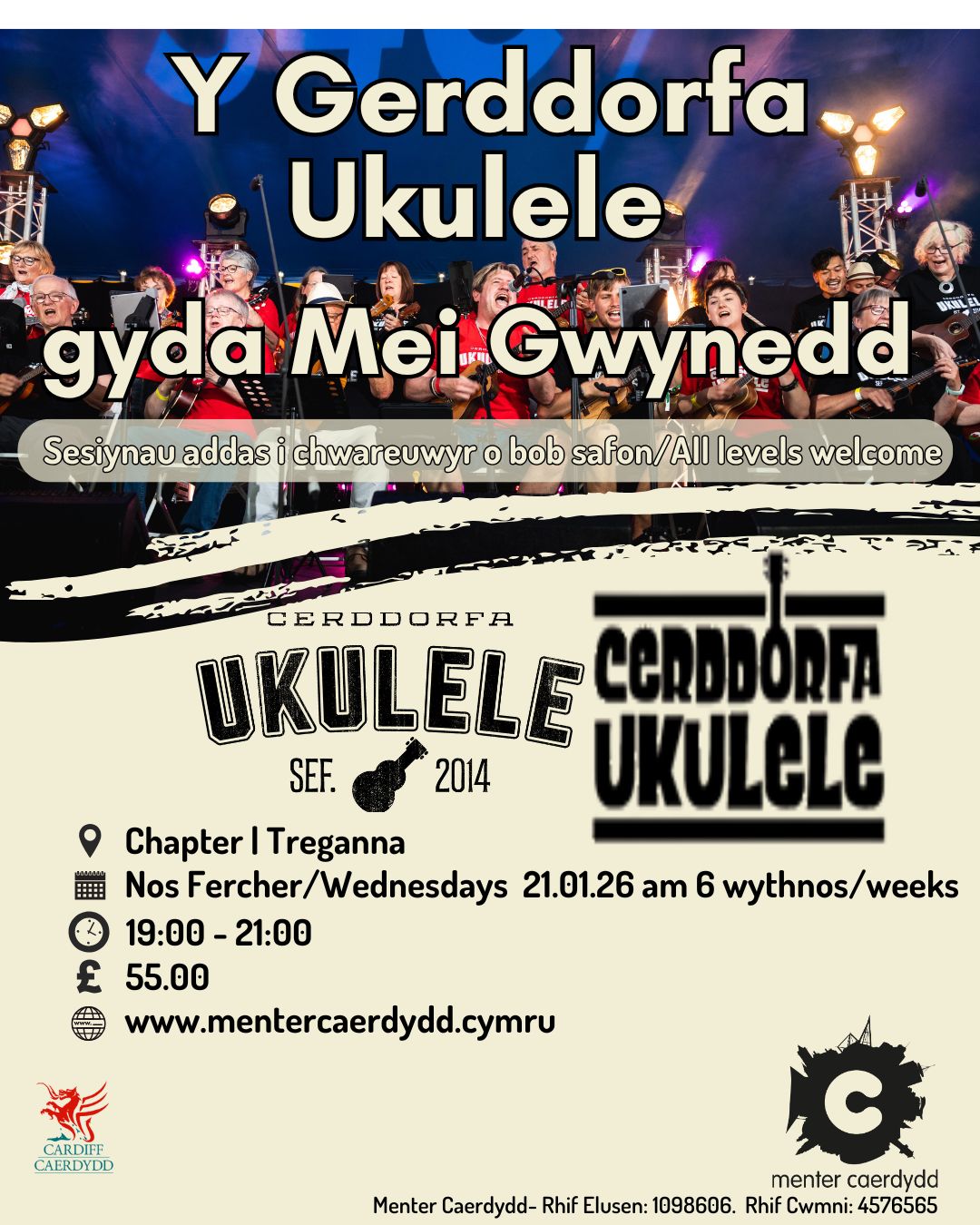 Y Gerddorfa Ukulele Gwanwyn 2026